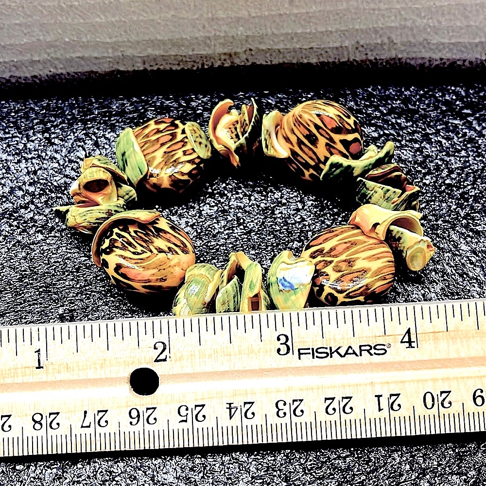 Glossy Snail Shell/Glass Stone Elastic Bracelet - image 3